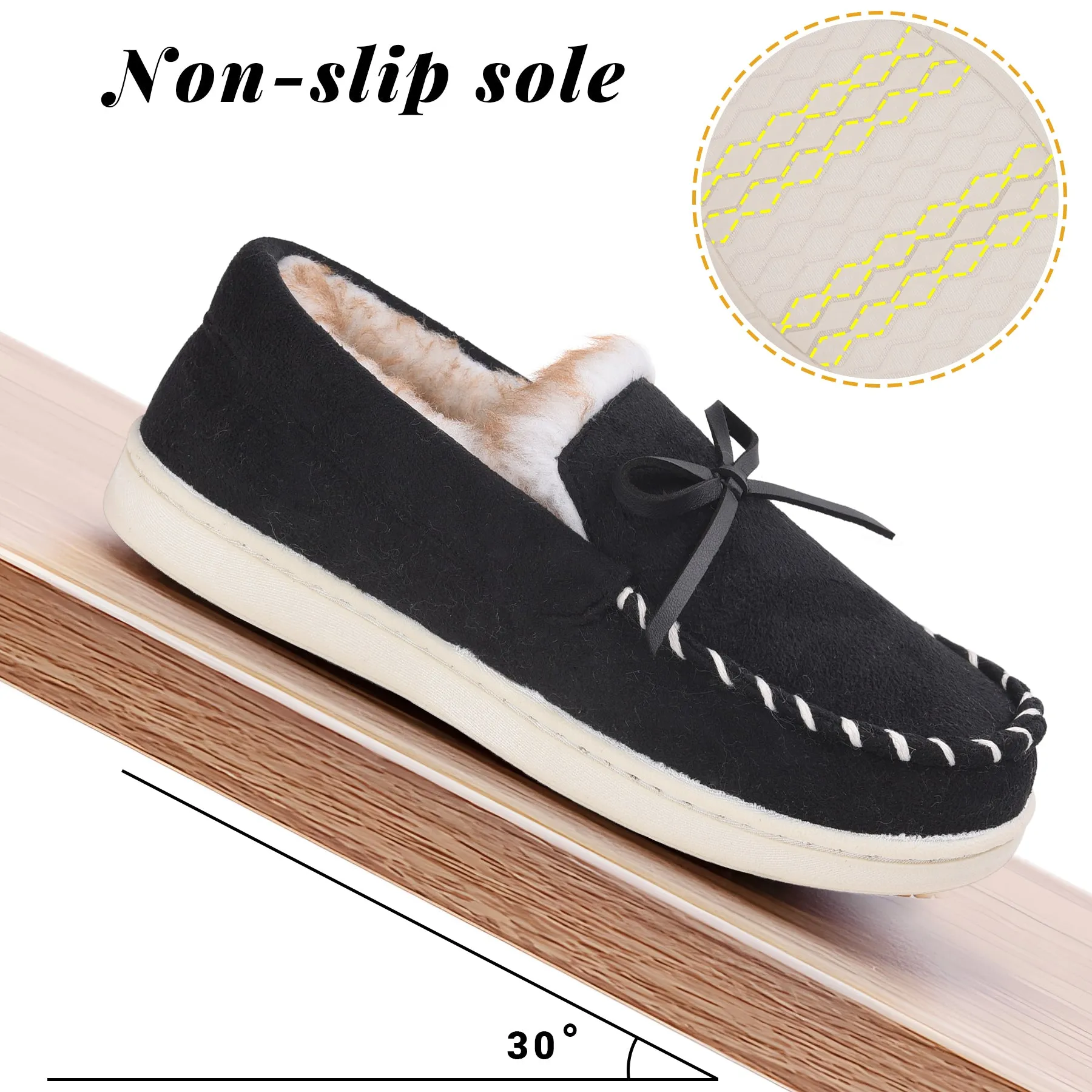 VONMAY Kids Slippers Boys Girls Moccasins House Shoes with Comfy Faux Fur Lining Memory Foam Slipper