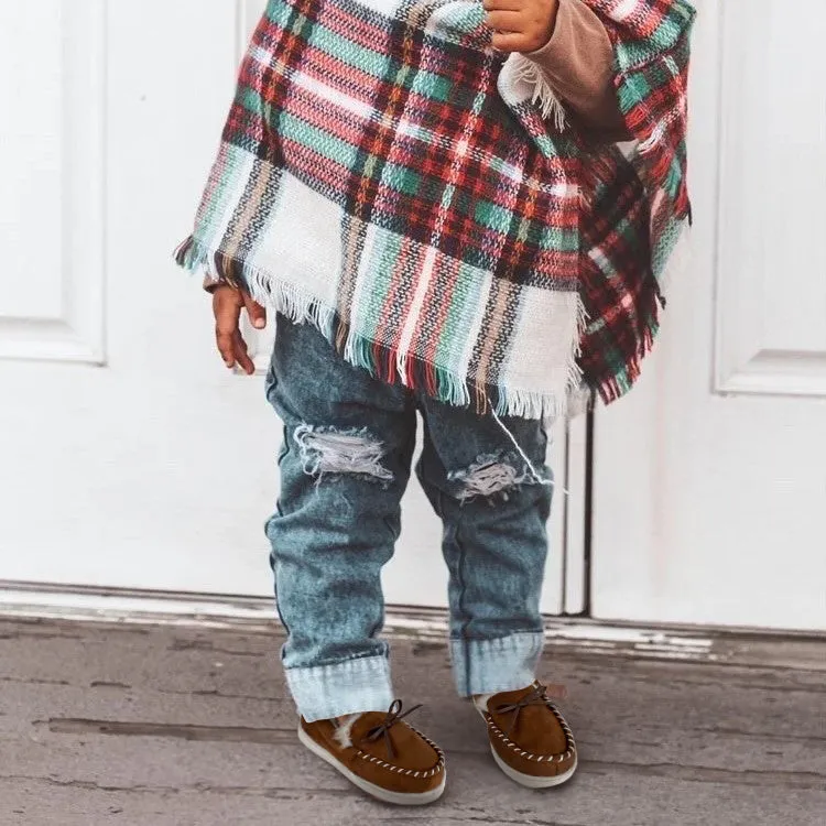 VONMAY Kids Slippers Boys Girls Moccasins House Shoes with Comfy Faux Fur Lining Memory Foam Slipper