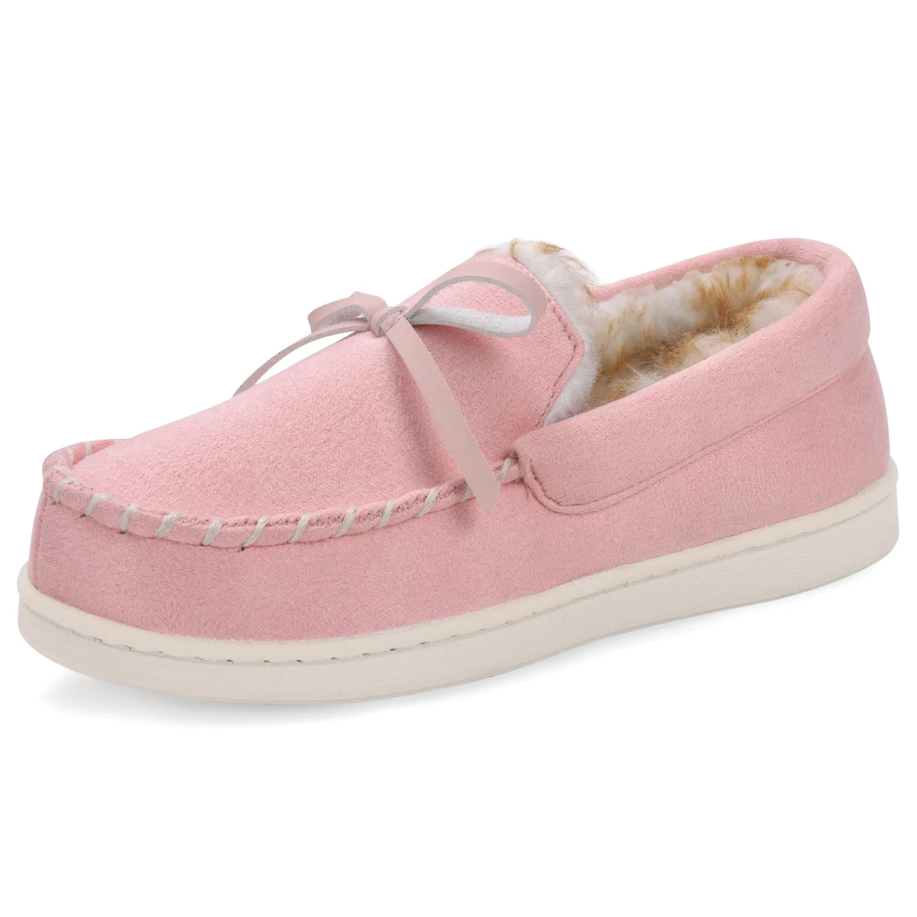 VONMAY Kids Slippers Boys Girls Moccasins House Shoes with Comfy Faux Fur Lining Memory Foam Slipper