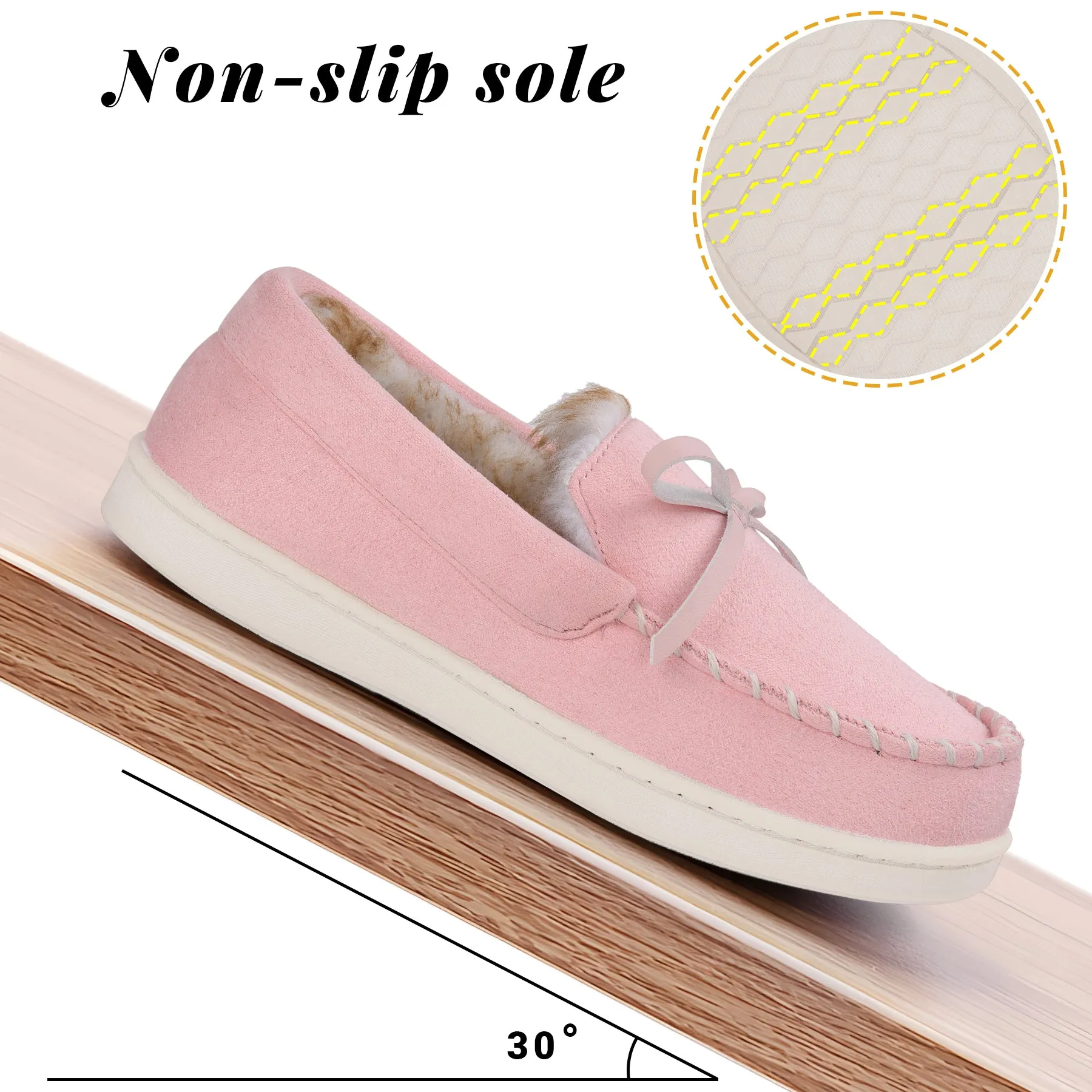 VONMAY Kids Slippers Boys Girls Moccasins House Shoes with Comfy Faux Fur Lining Memory Foam Slipper