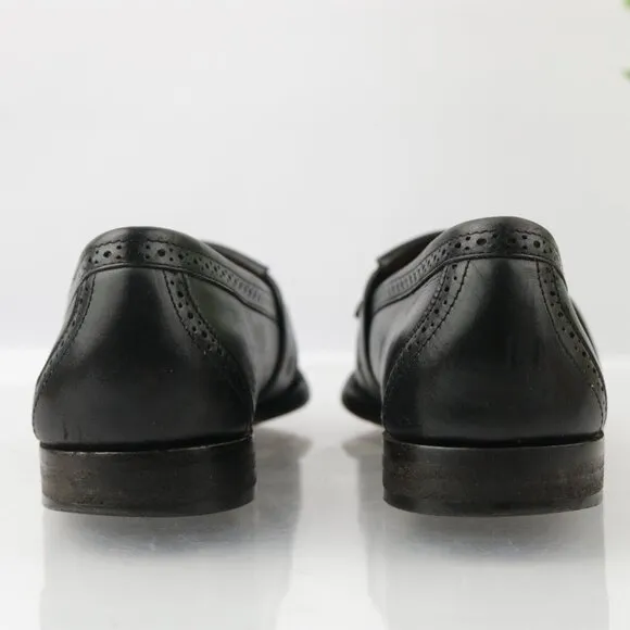 VTG Cole Haan Mens Loafer Size 9.5 D Black Leather Kiltie Shoe American Handsewn