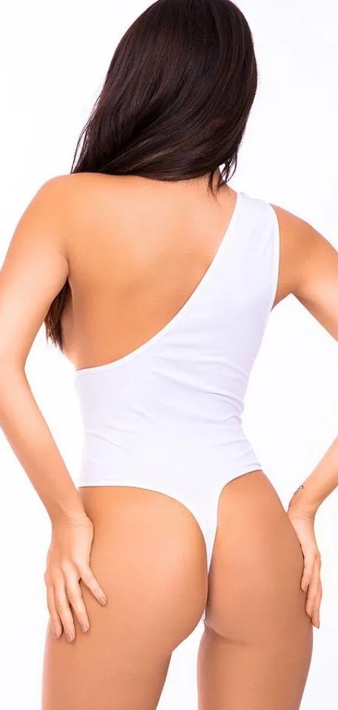 White peek-a-boo bodysuit