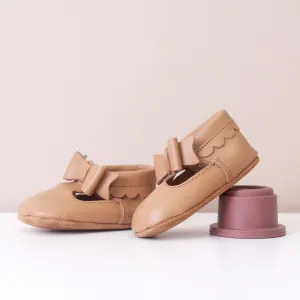Winnie Tan Bow Girls Moccasins
