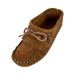 Women's Beaded Suede Leather Fringed Moccasins