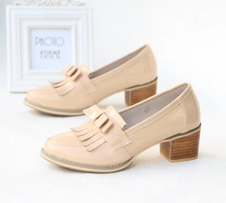 Women’s Black Loafers with Bow & Tassel