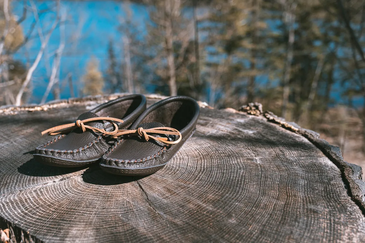 Women's Earthing Moccasins Buffalo Hide