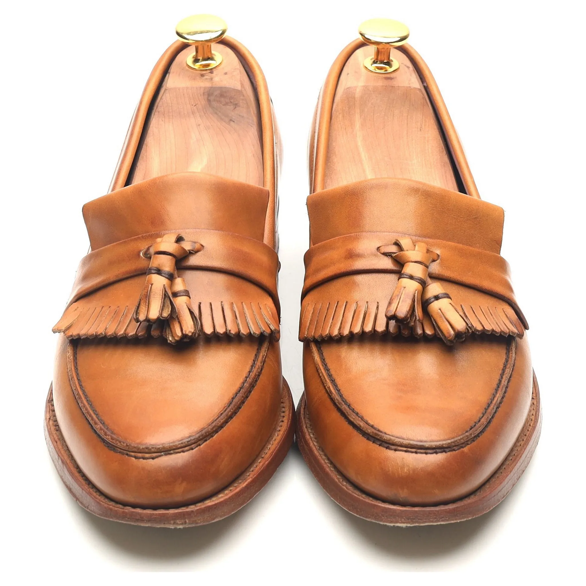 Women's 'Heather' Tan Brown Leather Fringed Tassel Loafer UK 6 D