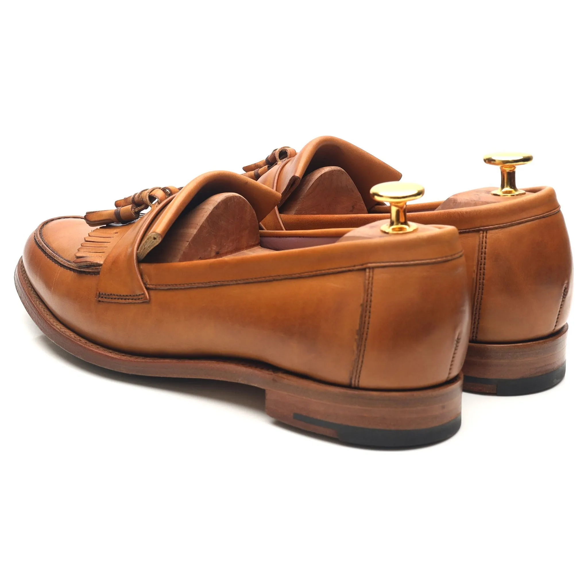 Women's 'Heather' Tan Brown Leather Fringed Tassel Loafer UK 6 D