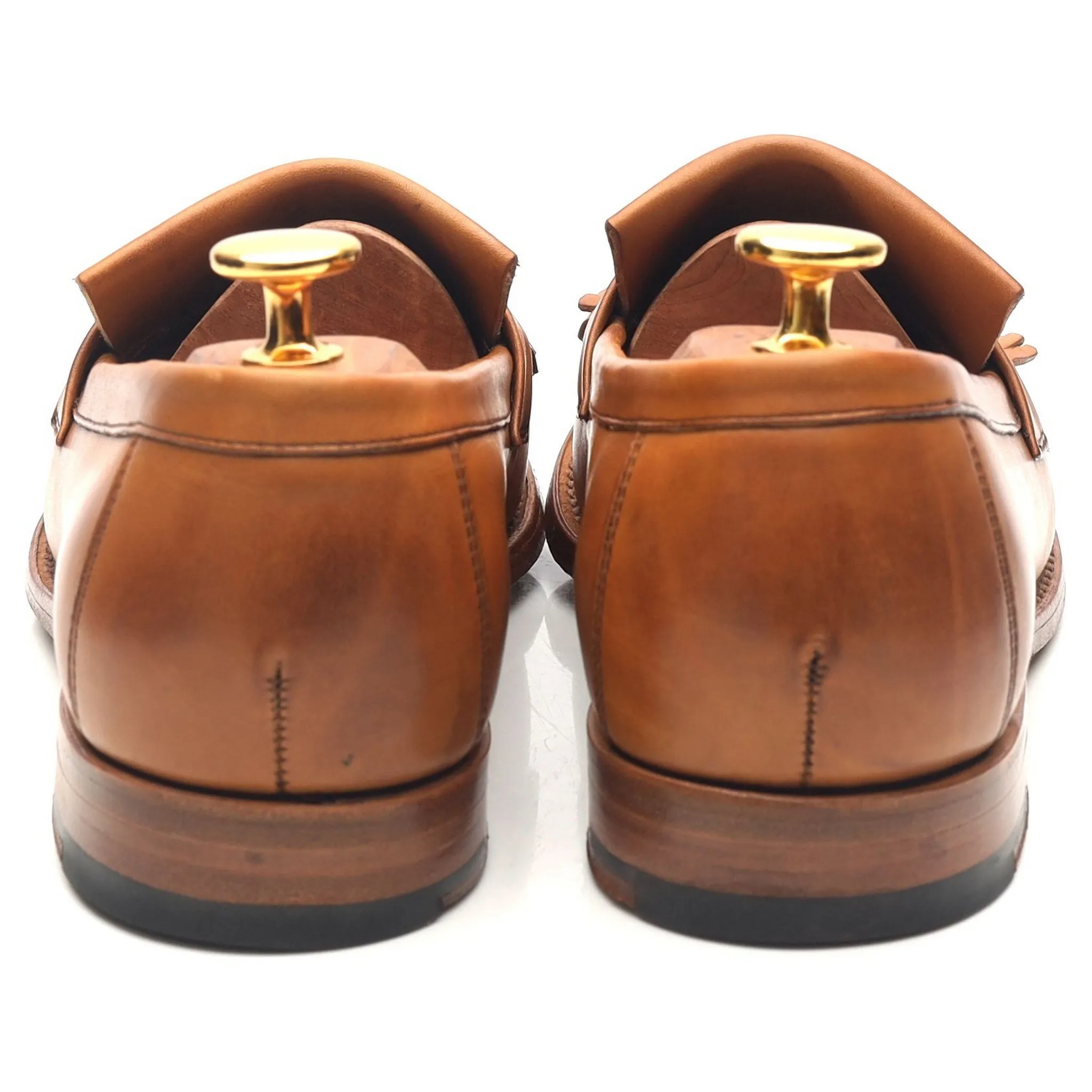 Women's 'Heather' Tan Brown Leather Fringed Tassel Loafer UK 6 D