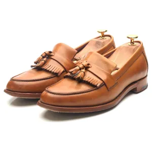 Women's 'Heather' Tan Brown Leather Fringed Tassel Loafer UK 6 D