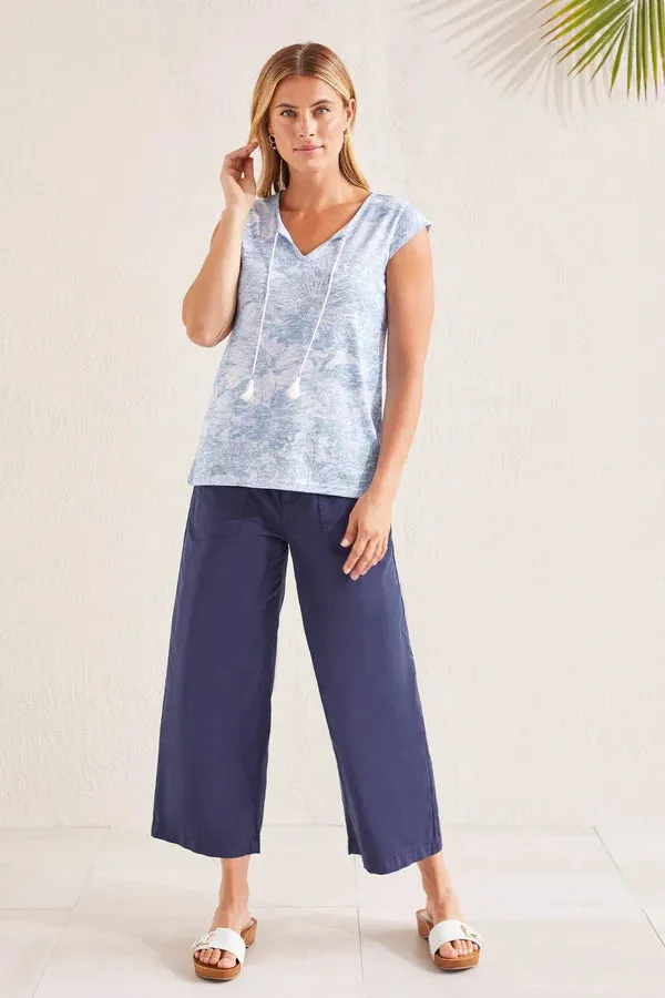 Women's Tribal Jeans | Cap Sleeve Top with Tassels | Chambray