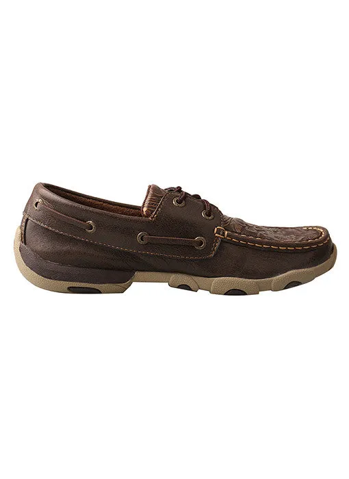 Women’s Twisted X  Driving Mocs- Brown / Emboss Flower- WDM0070