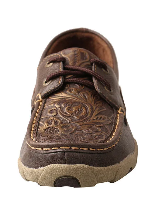 Women’s Twisted X  Driving Mocs- Brown / Emboss Flower- WDM0070