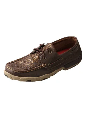 Women’s Twisted X  Driving Mocs- Brown / Emboss Flower- WDM0070