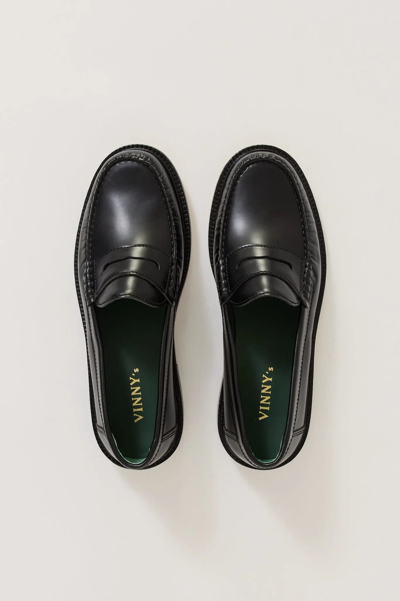 Yardee Mocassin Loafer Black Polido Leather Womens