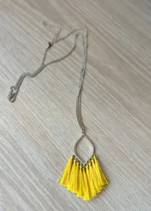 Yellow Tassel Necklace