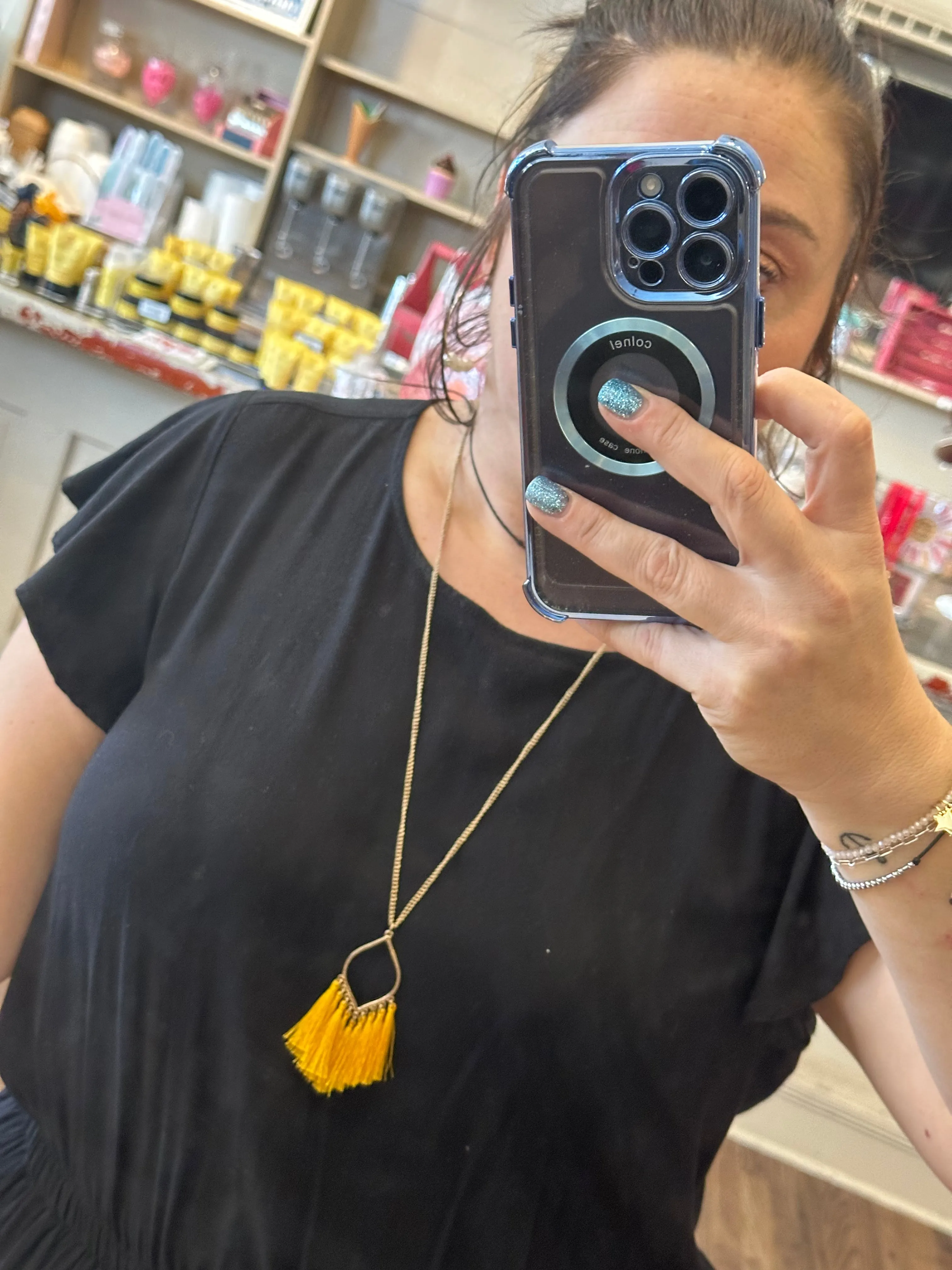 Yellow Tassel Necklace
