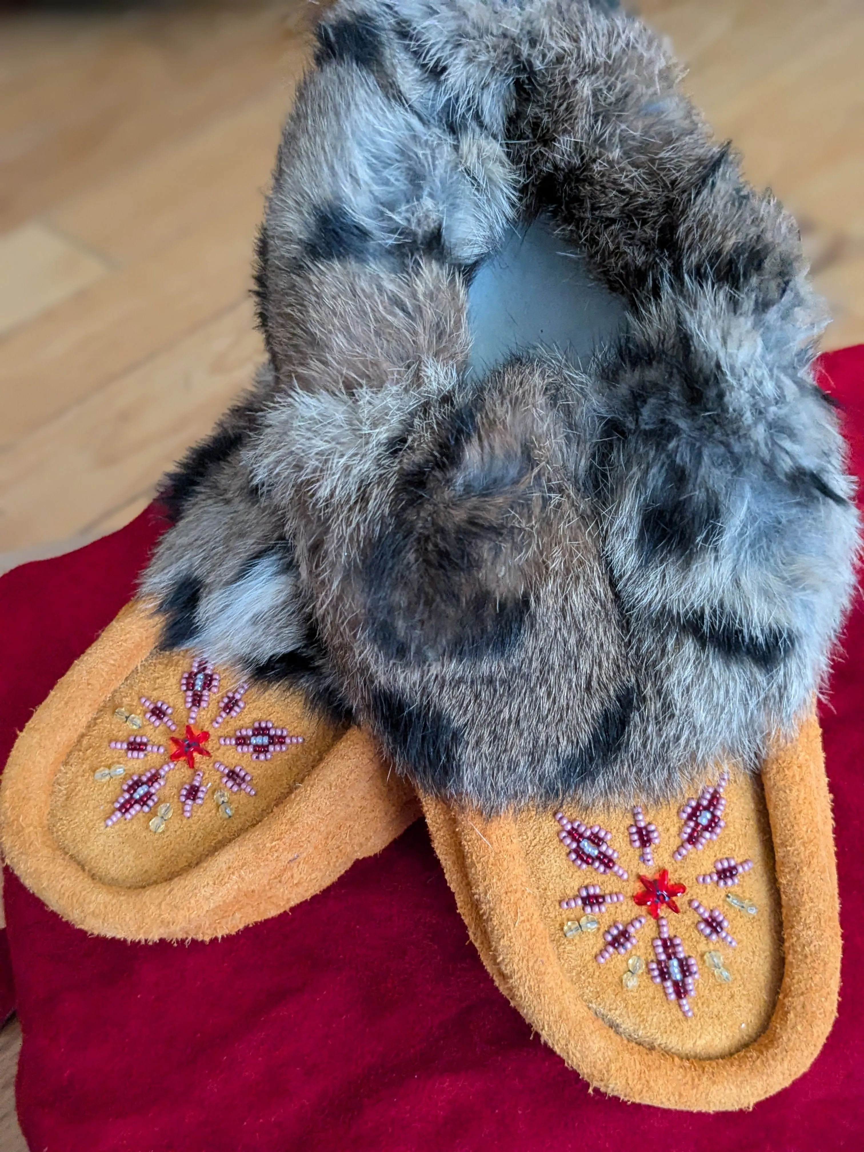 Youth Leather Moccasins; by Wandering Buffalo
